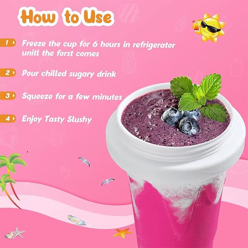 Magic Quick Frozen Smoothies Cup Cooling Cup Slushy Cup Homemade Milk Shake Maker Cooling Cup Squee DIY Birthday Gifts for Kids